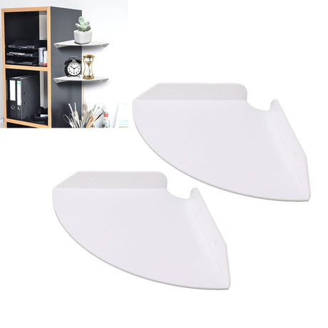 2pcs Wall Mount Floating Corner Shelves Quarter Round Hanging Corner Shelves for Bedrooms Living Rooms Shower Room White