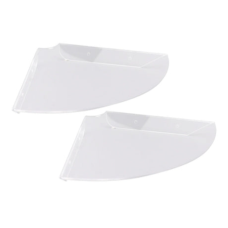 2pcs Wall Mount Floating Corner Shelves Quarter Round Hanging Corner Shelves for Bedrooms Living Rooms Shower Room Transparent