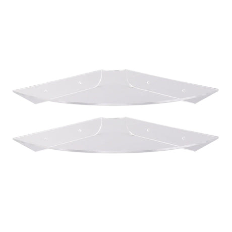 2pcs Wall Mount Floating Corner Shelves Quarter Round Hanging Corner Shelves for Bedrooms Living Rooms Shower Room Transparent