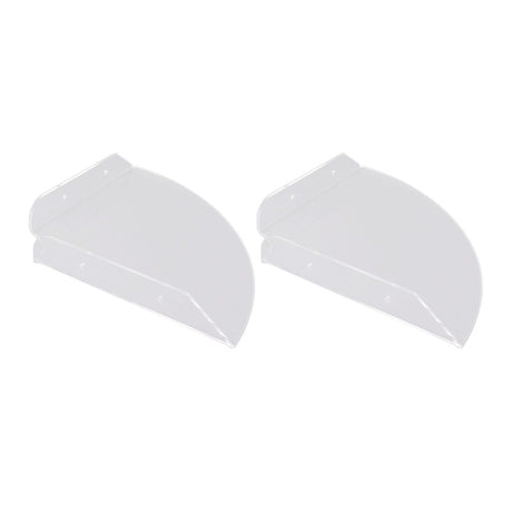 2pcs Wall Mount Floating Corner Shelves Quarter Round Hanging Corner Shelves for Bedrooms Living Rooms Shower Room Transparent