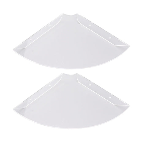 2pcs Wall Mount Floating Corner Shelves Quarter Round Hanging Corner Shelves for Bedrooms Living Rooms Shower Room Transparent