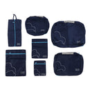 7 Pcs Luggage Packing Bags Polyester Waterproof Luggage Packing Cubes for Business Trip Travel Navy Blue