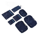 7 Pcs Luggage Packing Bags Polyester Waterproof Luggage Packing Cubes for Business Trip Travel Navy Blue