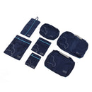 7 Pcs Luggage Packing Bags Polyester Waterproof Luggage Packing Cubes for Business Trip Travel Navy Blue