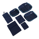 7 Pcs Luggage Packing Bags Polyester Waterproof Luggage Packing Cubes for Business Trip Travel Navy Blue