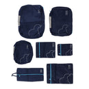 7 Pcs Luggage Packing Bags Polyester Waterproof Luggage Packing Cubes for Business Trip Travel Navy Blue