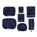7 Pcs Luggage Packing Bags Polyester Waterproof Luggage Packing Cubes for Business Trip Travel Navy Blue