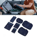 7 Pcs Luggage Packing Bags Polyester Waterproof Luggage Packing Cubes for Business Trip Travel Navy Blue