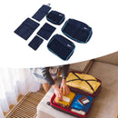 7 Pcs Luggage Packing Bags Polyester Waterproof Luggage Packing Cubes for Business Trip Travel Navy Blue