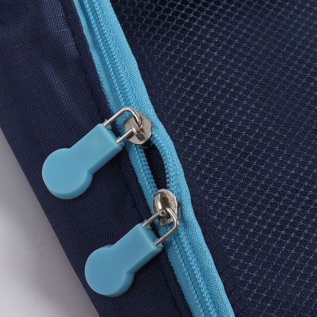 7 Pcs Luggage Packing Bags Polyester Waterproof Luggage Packing Cubes for Business Trip Travel Navy Blue