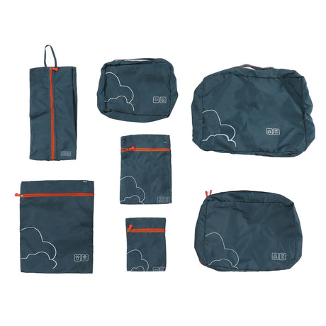 7 Pcs Luggage Packing Bags Polyester Waterproof Luggage Packing Cubes for Business Trip Travel Green