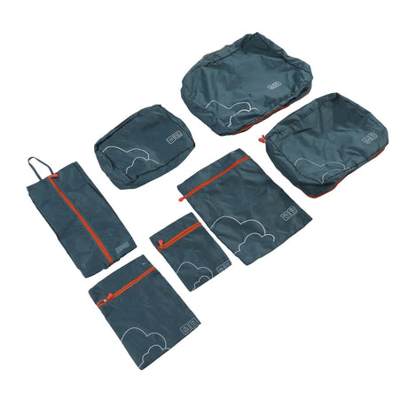 7 Pcs Luggage Packing Bags Polyester Waterproof Luggage Packing Cubes for Business Trip Travel Green