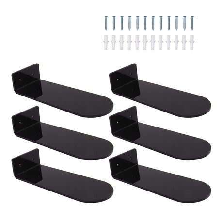 6pcs Floating Shoe Shelves 7.9in Length Acrylic Shoe Display for Footwear Collection Black