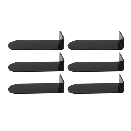 6pcs Floating Shoe Shelves 7.9in Length Acrylic Shoe Display for Footwear Collection Black