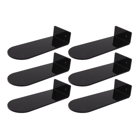 6pcs Floating Shoe Shelves 7.9in Length Acrylic Shoe Display for Footwear Collection Black