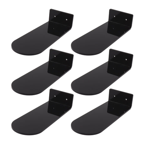 6pcs Floating Shoe Shelves 7.9in Length Acrylic Shoe Display for Footwear Collection Black