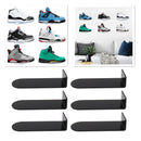 6pcs Floating Shoe Shelves 7.9in Length Acrylic Shoe Display for Footwear Collection Black