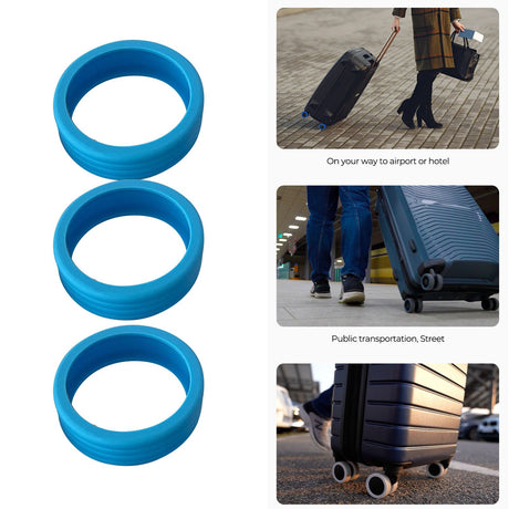 8PCS Luggage Suitcase Wheels Covers Noise Canceling Shock Absorbing Trolley Case Silicone Caster Protection Cover Blue