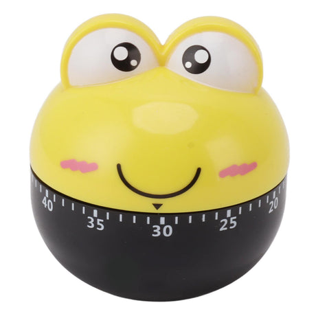 Cartoon Machinery Timer High Accuracy Adjustable 60 Minutes Mechanical Kitchen Cooking Timer for Kitchen Study Yellow
