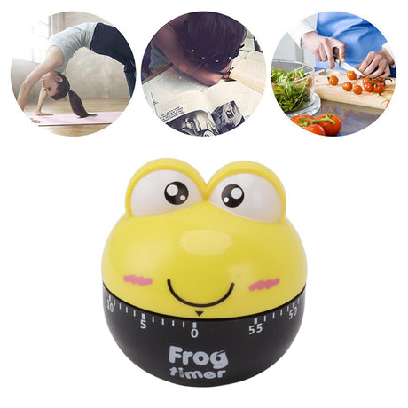 Cartoon Machinery Timer High Accuracy Adjustable 60 Minutes Mechanical Kitchen Cooking Timer for Kitchen Study Yellow