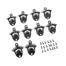 10Pcs Black Beer Bottle Opener Bar Beer Soda Bottle Cap Opener for Restaurant Camping Home Party