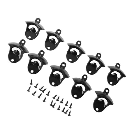 10Pcs Black Beer Bottle Opener Bar Beer Soda Bottle Cap Opener for Restaurant Camping Home Party
