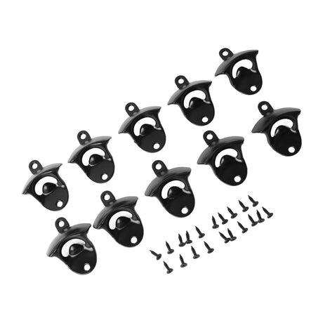 10Pcs Black Beer Bottle Opener Bar Beer Soda Bottle Cap Opener for Restaurant Camping Home Party