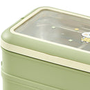 Stainless Steel Insulated Lunch Box Multiple Compartments Fashionable Safe Stainless Steel Bento Box for Students Kids Green