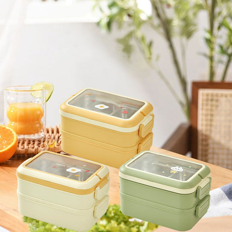 Stainless Steel Insulated Lunch Box Multiple Compartments Fashionable Safe Stainless Steel Bento Box for Students Kids Green