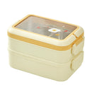 Stainless Steel Insulated Lunch Box Multiple Compartments Fashionable Safe Stainless Steel Bento Box for Students Kids Cream