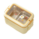 Stainless Steel Insulated Lunch Box Multiple Compartments Fashionable Safe Stainless Steel Bento Box for Students Kids Cream