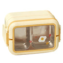 Stainless Steel Insulated Lunch Box Multiple Compartments Fashionable Safe Stainless Steel Bento Box for Students Kids Cream