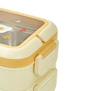 Stainless Steel Insulated Lunch Box Multiple Compartments Fashionable Safe Stainless Steel Bento Box for Students Kids Cream