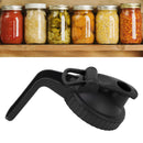 Wide Mouth Mason Jar Pour Spout Lid Leak Proof Mason Jar Flip Cap Lid with Handle Black