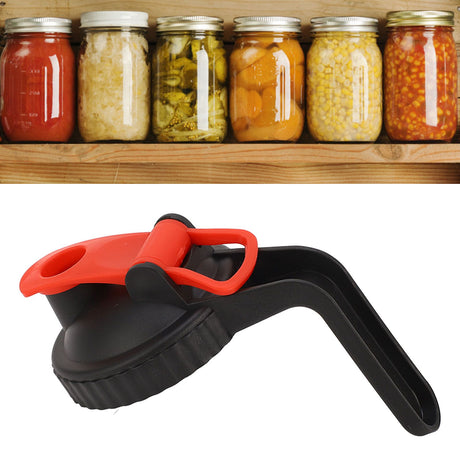 Wide Mouth Mason Jar Pour Spout Lid Leak Proof Mason Jar Flip Cap Lid with Handle Black Red