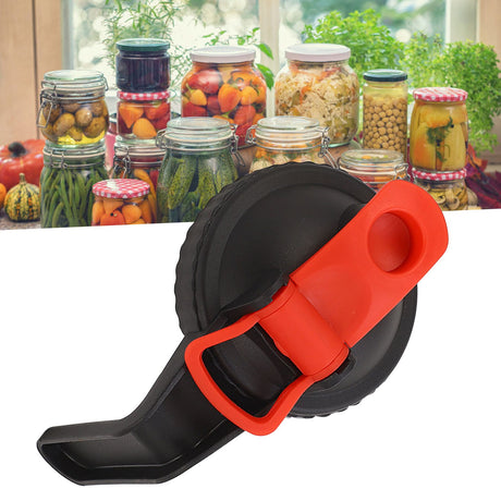 Wide Mouth Mason Jar Pour Spout Lid Leak Proof Mason Jar Flip Cap Lid with Handle Black Red