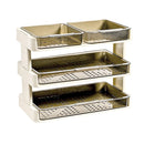 Kitchen Countertop Organizer Plastic Detachable Multifunctional Kitchen Storage Shelf Food Rack for Bedroom Bathroom Desktop Cream White 3 Tier
