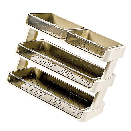 Kitchen Countertop Organizer Plastic Detachable Multifunctional Kitchen Storage Shelf Food Rack for Bedroom Bathroom Desktop Cream White 3 Tier
