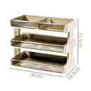 Kitchen Countertop Organizer Plastic Detachable Multifunctional Kitchen Storage Shelf Food Rack for Bedroom Bathroom Desktop Cream White 3 Tier