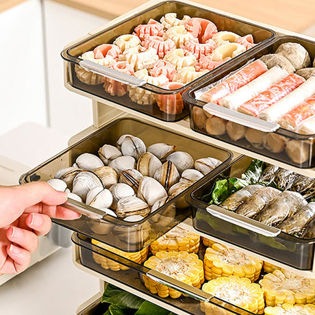 Kitchen Countertop Organizer Plastic Detachable Multifunctional Kitchen Storage Shelf Food Rack for Bedroom Bathroom Desktop Cream White 3 Tier