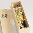 Single Bottle Wooden Wine Box with Lid Decorative Wood Grain Reusable Wine Storage Box