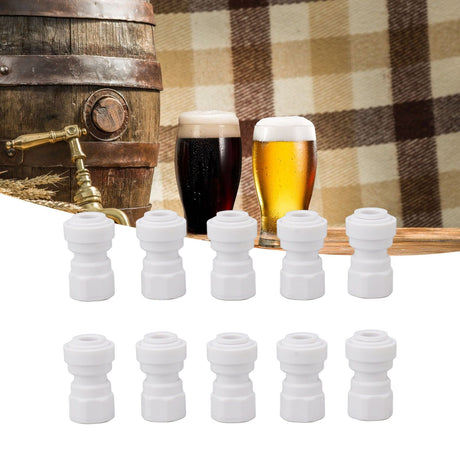 10 Pcs Plastic Quick Connect Fittings Multifunctional Plastic Quick Pipe Fitting for Home Winery Beer Brewing 3/8