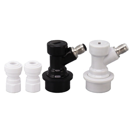 Ball Lock Disconnect Kit Beer Keg Liquid Dispenser Push in Fitting Quick Joint Connector for Beer Tube Hose 3/8