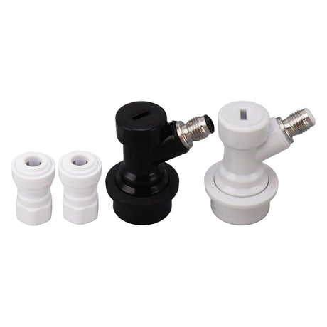 Ball Lock Disconnect Kit Beer Keg Liquid Dispenser Push in Fitting Quick Joint Connector for Beer Tube Hose 3/8
