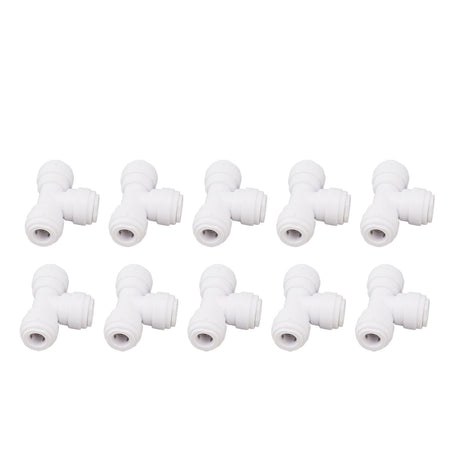 10PCS Push to Connect Fittings 8mm 5/16 Tee Coupling Quick Connector Plastic Tight Sealing Tube Fittings Home Beer Brewing Parts