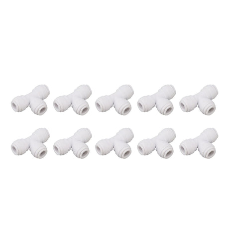 10PCS Push to Connect Fittings 8mm 5/16 Tee Coupling Quick Connector Plastic Tight Sealing Tube Fittings Home Beer Brewing Parts