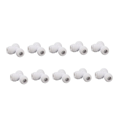 10PCS Push to Connect Fittings 8mm 5/16 Tee Coupling Quick Connector Plastic Tight Sealing Tube Fittings Home Beer Brewing Parts