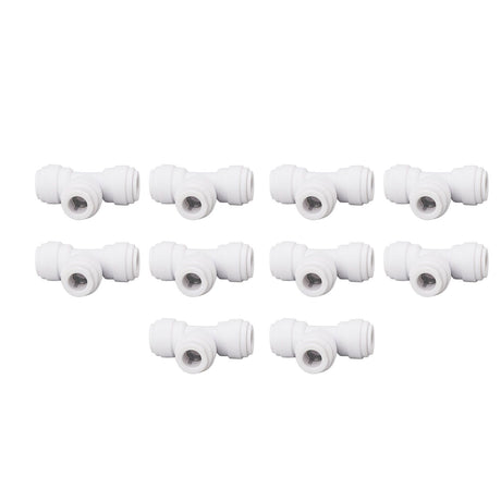 10PCS Push to Connect Fittings 8mm 5/16 Tee Coupling Quick Connector Plastic Tight Sealing Tube Fittings Home Beer Brewing Parts
