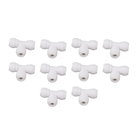 10PCS Push to Connect Fittings 8mm 5/16 Tee Coupling Quick Connector Plastic Tight Sealing Tube Fittings Home Beer Brewing Parts