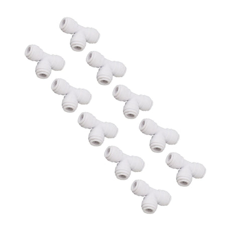 10PCS Push to Connect Fittings 8mm 5/16 Tee Coupling Quick Connector Plastic Tight Sealing Tube Fittings Home Beer Brewing Parts